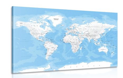 CANVAS PRINT STYLISH WORLD MAP - PICTURES OF MAPS - PICTURES