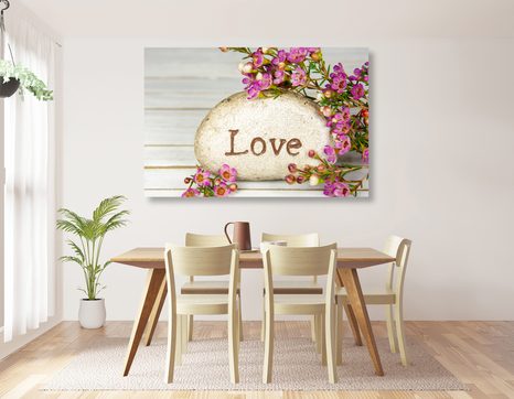 OBRAZ S NÁPISEM NA KAMENI LOVE - OBRAZY S CITÁTY A NÁPISY - OBRAZY
