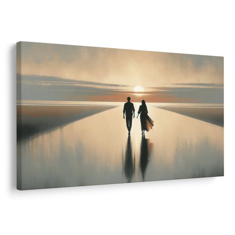 OBRAZ MILENCI PŘI SOUMRAKU - OBRAZY MOŘE A PLÁŽ - OBRAZY
