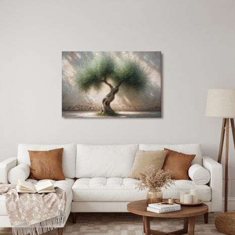 OBRAZ OLIVOVNÍK NA KAMENNÉM DVOŘE - OBRAZY STROMY A LISTY - OBRAZY