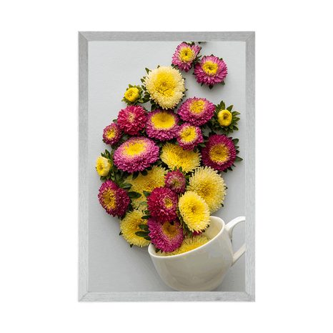 POSTER TASSE VOLL VON BLUMEN - VASEN - POSTER