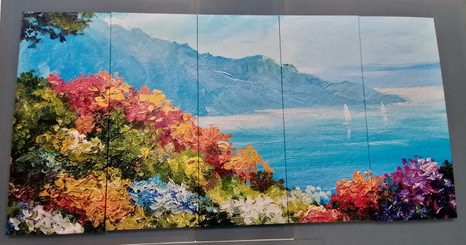 5-RÉSZES KÉP KILÁTÁS A TENGERRE - TERMÉSZET- ÉS TÁJKÉPEK - KÉPEK