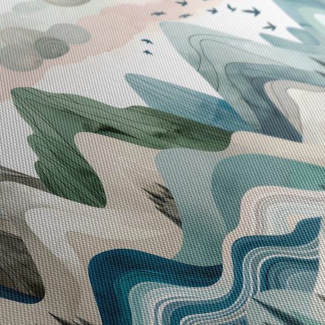 WANDBILD PASTELLFARBENE BERGE UND DUNKLER WALD - BILDER VON BERGEN - BILDER