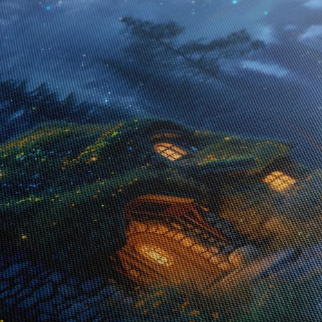 SLIKA BLAGDANSKA KUĆICA POD ZVIJEZDAMA - ŠARENE KUĆE - SLIKE