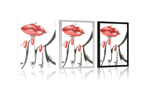 POSTER AQUARELL-PORTRÄT EINER FRAU - MENSCHEN - POSTER