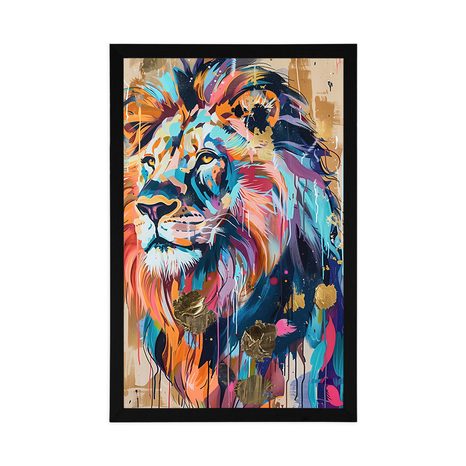 PLAKAT LAVA POPUT SLIKE NA PLATNU - LAVOVI I TIGROVI - PLAKATI