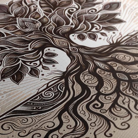 WANDBILD DEKORATIVER BAUM DES LEBENS AUF BEIGE - BILDER BÄUME DES LEBENS - BILDER