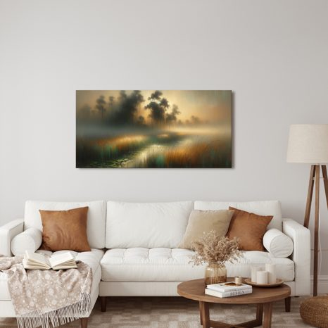 OBRAZ PODZIMNÍ MLHA - OBRAZY POLE A LOUKY - OBRAZY