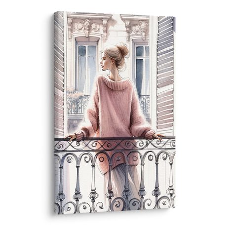 WANDBILD BLICK AUS PARISER FENSTER - WANDBILDER FRAUEN - BILDER