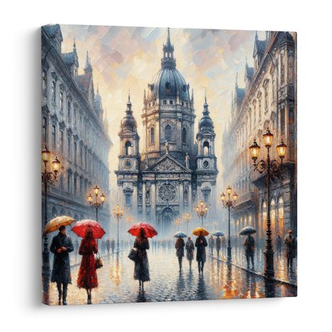 OBRAZ KATEDRÁLA V DEŠTI - OBRAZY MĚSTA - OBRAZY