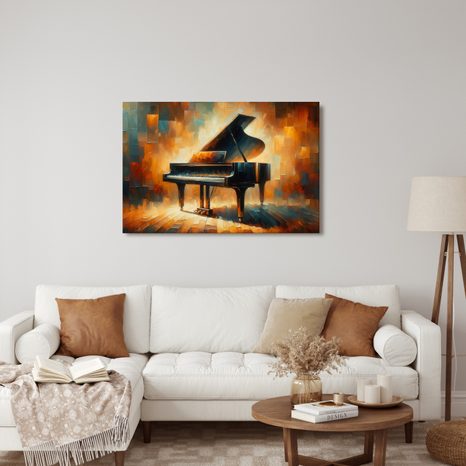 WANDBILD KLAVIER IM GLANZ DER KUNST - WANDBILD IMITATION VON ÖLGEMÄLDE - BILDER