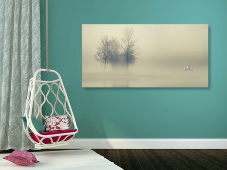 КАРТИНА НА ПЛАТНО – ДЪРВЕТА В МЪГЛА - КАРТИНИ НА ПРИРОДАТА И ПЕЙЗАЖИ - КАРТИНИ