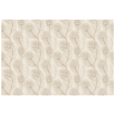 FOTOTAPETA BÉŽOVÁ ELEGANCE S PTAČÍMI PERY - VZOROVANÉ TAPETY - TAPETY