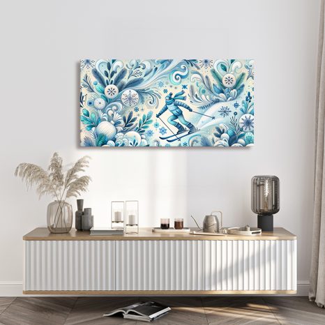 WANDBILD BLAUE WINTERLANDSCHAFT - BILDER VON BERGEN - BILDER