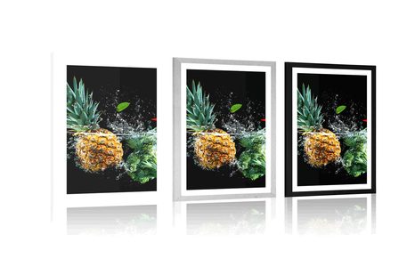 POSTER WITH MOUNT ORGANIC FRUITS AND VEGETABLES - WITH A KITCHEN MOTIF - POSTERS