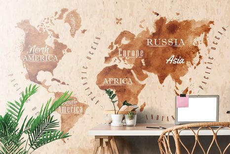 SAMOLEPÍCÍ TAPETA MAPA SVĚTA V RETRO PROVEDENÍ - SAMOLEPÍCÍ TAPETY - TAPETY