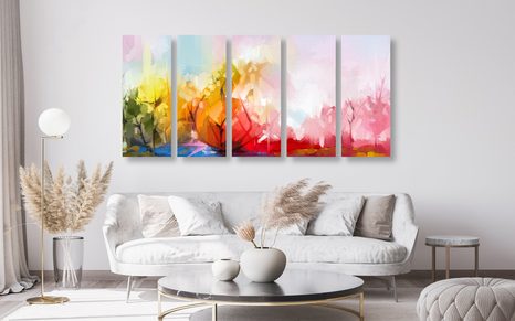 5-DÍLNÝ OBRAZ ABSTRAKTNÍ PŘÍRODA - ABSTRAKTNÍ OBRAZY - OBRAZY