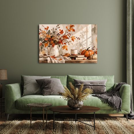 QUADRO SU TELA – NATURA MORTA AUTUNNALE CON ZUCCHE - QUADRI DI NATURE MORTE - STAMPE E QUADRI