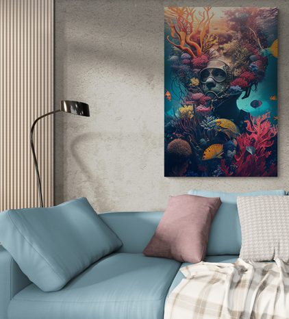 STAMPA SU TELA – SUB SURREALISTA - QUADRI DEL MONDO SOTTOMARINO - STAMPE E QUADRI