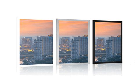 PLAKAT POGLED NA SONČNI ZAHOD V BANGKOKU - MESTA - PLAKATI