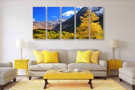 5-DÍLNÝ OBRAZ NÁDHERNÁ PŘÍRODA NA KAMČATCE V RUSKU - OBRAZY PŘÍRODY A KRAJINY - OBRAZY