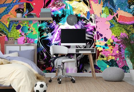 SAMOLEPÍCÍ TAPETA PESTROBAREVNÁ ILUSTRACE PSA - SAMOLEPÍCÍ TAPETY - TAPETY