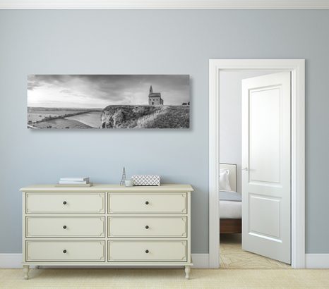 STAMPA SU TELA – VECCHIA CHIESA A NITRA IN BIANCO E NERO - QUADRI BIANCO E NERO - STAMPE E QUADRI