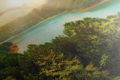 КАРТИНА НА ПЛАТНО – РЕКА В ЗЕЛЕНА ГОРА - КАРТИНИ НА ПРИРОДАТА И ПЕЙЗАЖИ - КАРТИНИ