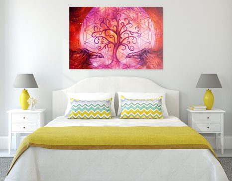 WANDBILD MAGISCHER BAUM DES LEBENS IN PASTELLFARBEN - BILDER BÄUME DES LEBENS - BILDER