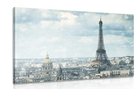 CANVAS PRINT WINTER PARIS - PICTURES OF CITIES - PICTURES