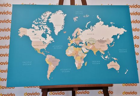 OBRAZ NA KORKU MAPA S VINTAGE PRVKY - OBRAZY NA KORKU - OBRAZY