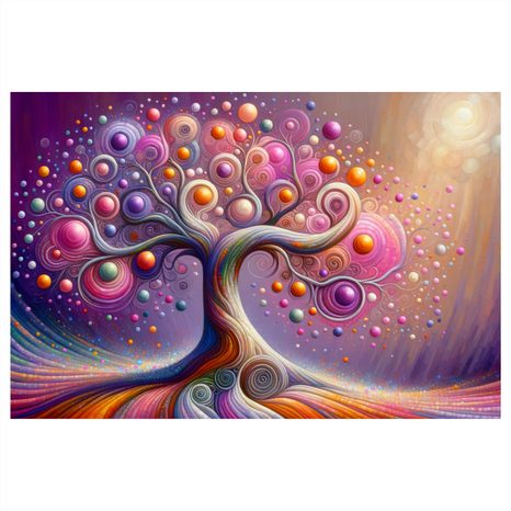 OBRAZ MAGICKÝ STROM ŽIVOTA V BARVÁCH - OBRAZY STROMY ŽIVOTA - OBRAZY