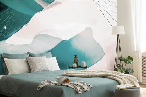 TAPETA ABSTRAKCE MODRÉ LAGUNY - ABSTRAKTNÍ TAPETY - TAPETY