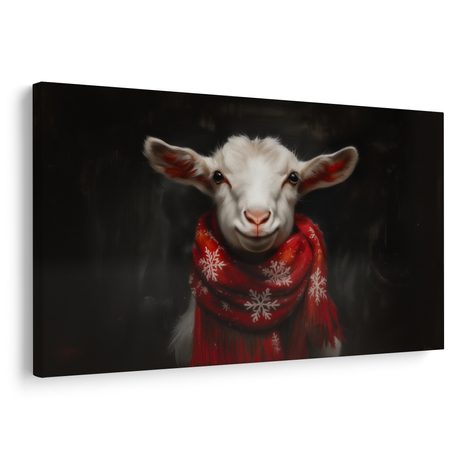OBRAZ VÁNOČNÍ KOZA S ŠÁLOU - VÁNOČNÍ A ZIMNÍ OBRAZY - OBRAZY
