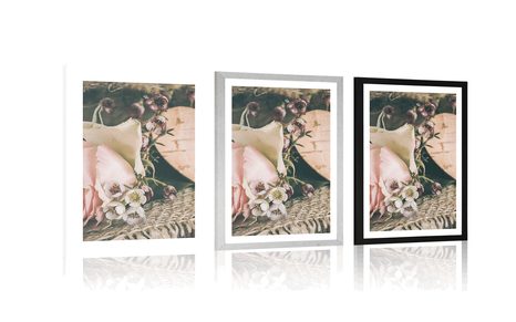 POSTER – ROSA E CUORE IN JUTA - FIORI - POSTER