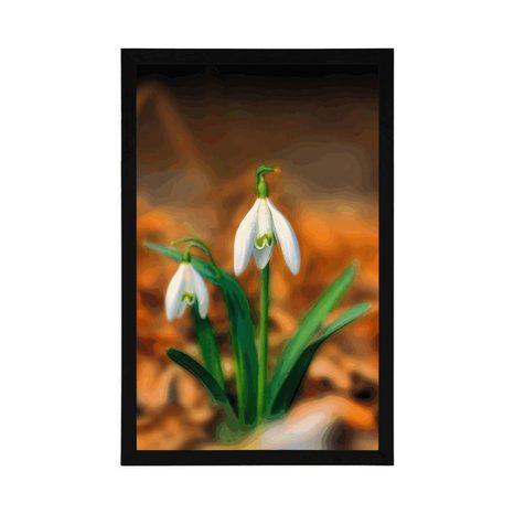 POSTER SCHNEEGLÖCKCHEN IM FRÜHLING - BLUMEN - POSTER