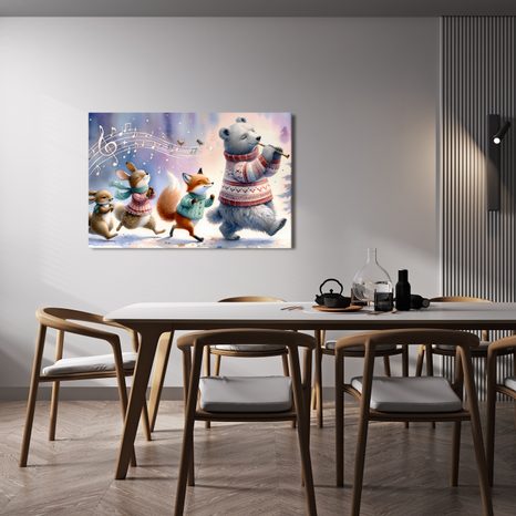 OBRAZ ZVÍŘÁTKA POCHODUJÍCÍ V HUDEBNÍM RYTMU - DĚTSKÉ OBRAZY ZVÍŘÁTKA - OBRAZY
