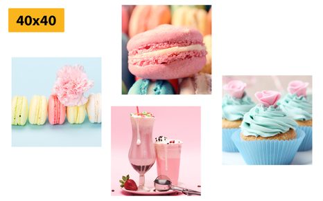 CANVAS PRINT SET FOR LOVERS OF SWEET TEMPTATION - SET OF PICTURES - PICTURES