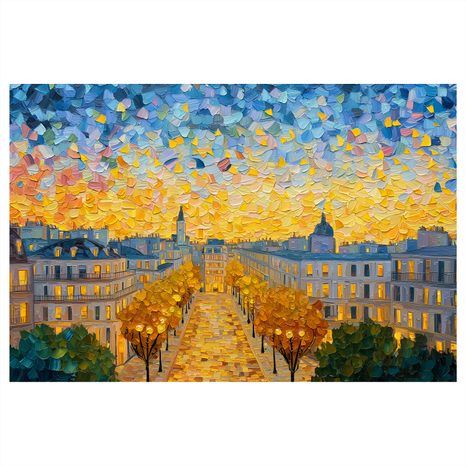 WANDBILD HERBSTLICHE STRASSE IN WÄRME - BILDER VON STÄDTEN - BILDER