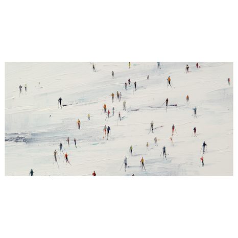 WANDBILD SKIFAHRER IN WINTERLANDSCHAFT - WEIHNACHTS- UND WINTERBILDER - BILDER