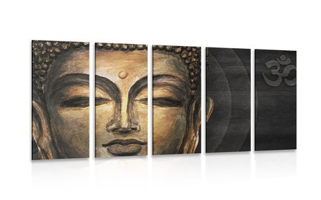 5-PIECE CANVAS PRINT BUDDHA FACE - PICTURES FENG SHUI - PICTURES