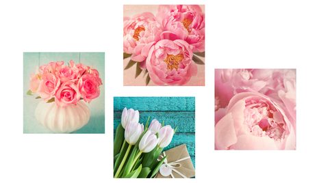 BILDERSET ROMANTISCHES STILLLEBEN MIT BLUMEN - BILDERSETS - BILDER