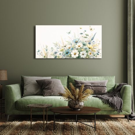 WANDBILD PASTELLFARBENE WILDBLUMEN - BILDER BLUMEN - BILDER