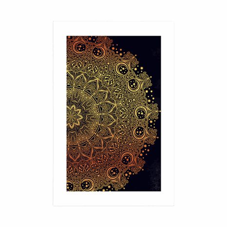 POSTER – MANDALA ORIENTALE DORATA - FENG SHUI - POSTER