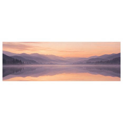 TABLEAU SUR TOILE – AUBE PAISIBLE SUR L’EAU - TABLEAUX DU LAC - TABLEAUX