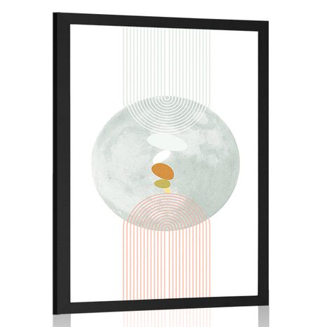 PLAGÁT MODERNÝ KRUH S DÚHOU MID-CENTURY - MOTÍVY Z NAŠEJ DIELNE - PLAGÁTY