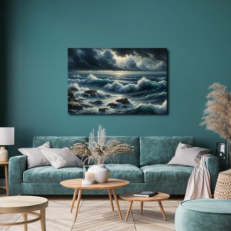 WANDBILD STURM ÜBER DEM MEER - BILDER MEER UND STRAND - BILDER