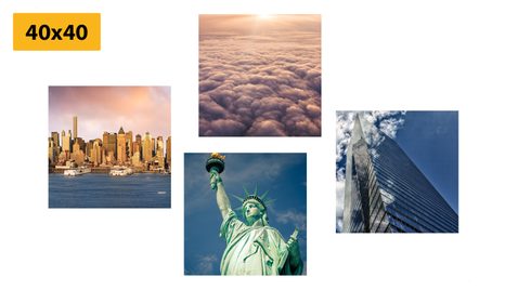 SET OBRAZŮ NEW YORK V JEDINEČNÝCH BARVÁCH - SESTAVY OBRAZŮ - OBRAZY