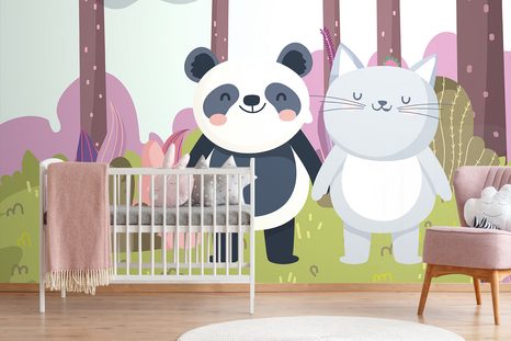 SAMOLEPÍCÍ TAPETA ZVÍŘÁTKA V LESE - SAMOLEPÍCÍ TAPETY - TAPETY