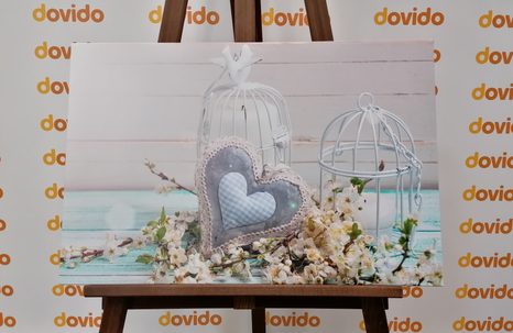 OBRAZ SERDUSZKO I LAMPIONY W STYLU VINTAGE - VINTAGE A RETRO OBRAZY - OBRAZY